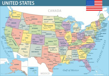 Birleşik Devletler Harita Vektörü Yeni 2024 ABD Özelleştirilebilir Siyasi Haritası İnternet sitesi, eğitim, raporlar, haberler, haberler, politika, baskı, poster, duvar kağıdı