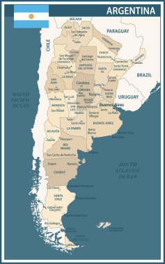 Arjantin Haritası Koyu Mavi Bej - Arjantin 'in özelleştirilebilir politik haritası web sitesi, eğitim, raporlar, haberler, haberler, politika, baskı, poster