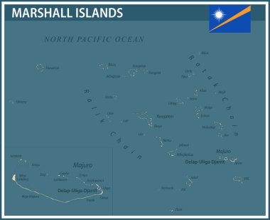 Marshall Adaları Haritası Koyu Mavi Bej - Marshall Adaları 'nın özelleştirilebilir politik haritası web sitesi, eğitim, raporlar, haberler, politika, baskı bölümleri