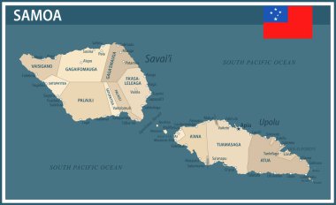 Samoa Harita Vektör Vintage Koyu Mavi Bej - Samoa 'nın idari bölümleri web sitesi, eğitim, haberler, haberler, politika, baskı, poster ve duvar kağıdı ile özelleştirilebilir siyasi haritası