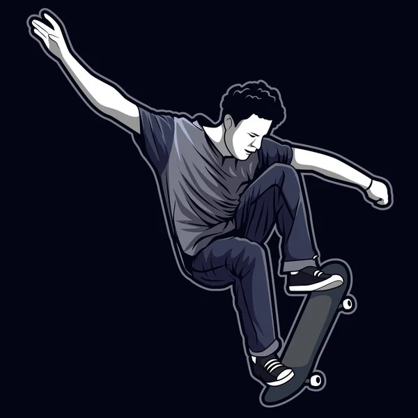 Skate Vector Dibujo Ilustración Concepto — Vector de stock