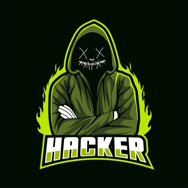 Hacker Mascot Sports Esports Logo — Stockvektor