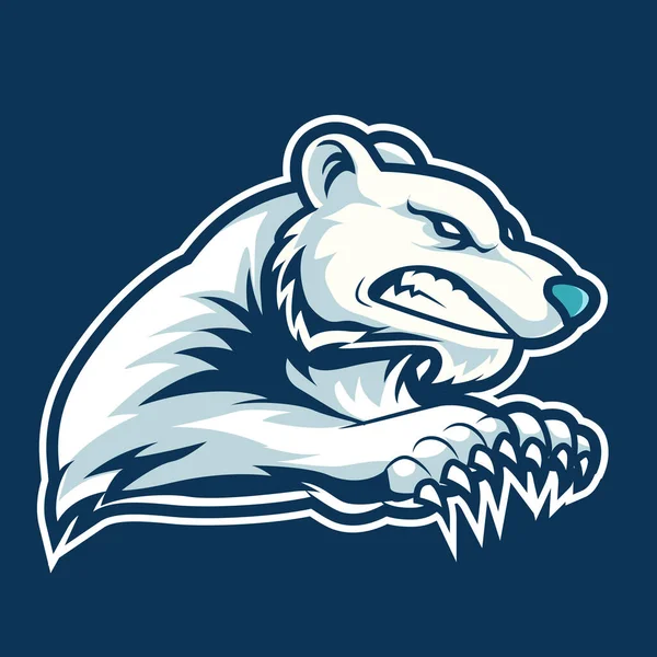 Polar Bear Angry Mascot Logo Vector Illustration Concept — Stock Vector