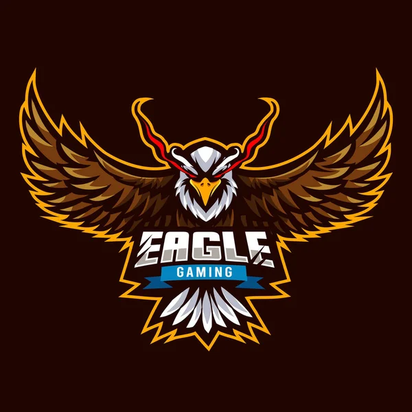 Modelo de vetor de logotipo de jogo de mascote de esports eagles