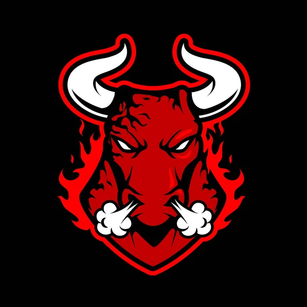 Stierkopfmaskottchen Buffalo Logo — Stockvektor