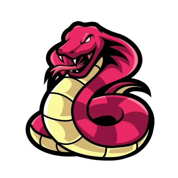 Vecteur Mascotte Serpent Cobra Prêt Attaquer — Image vectorielle