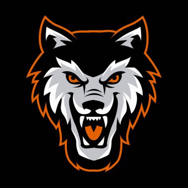 Kurt başlı maske spor esport logo şablonu tasarımı kişisel, takım