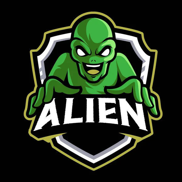 Alien Esport Mascot Logo Design Vector — Stock Vector
