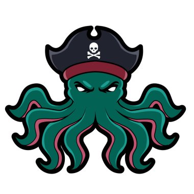 The illustration of the pirates octopus