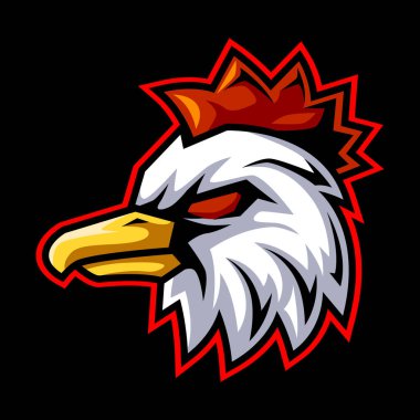 Rooster head mascot logo template