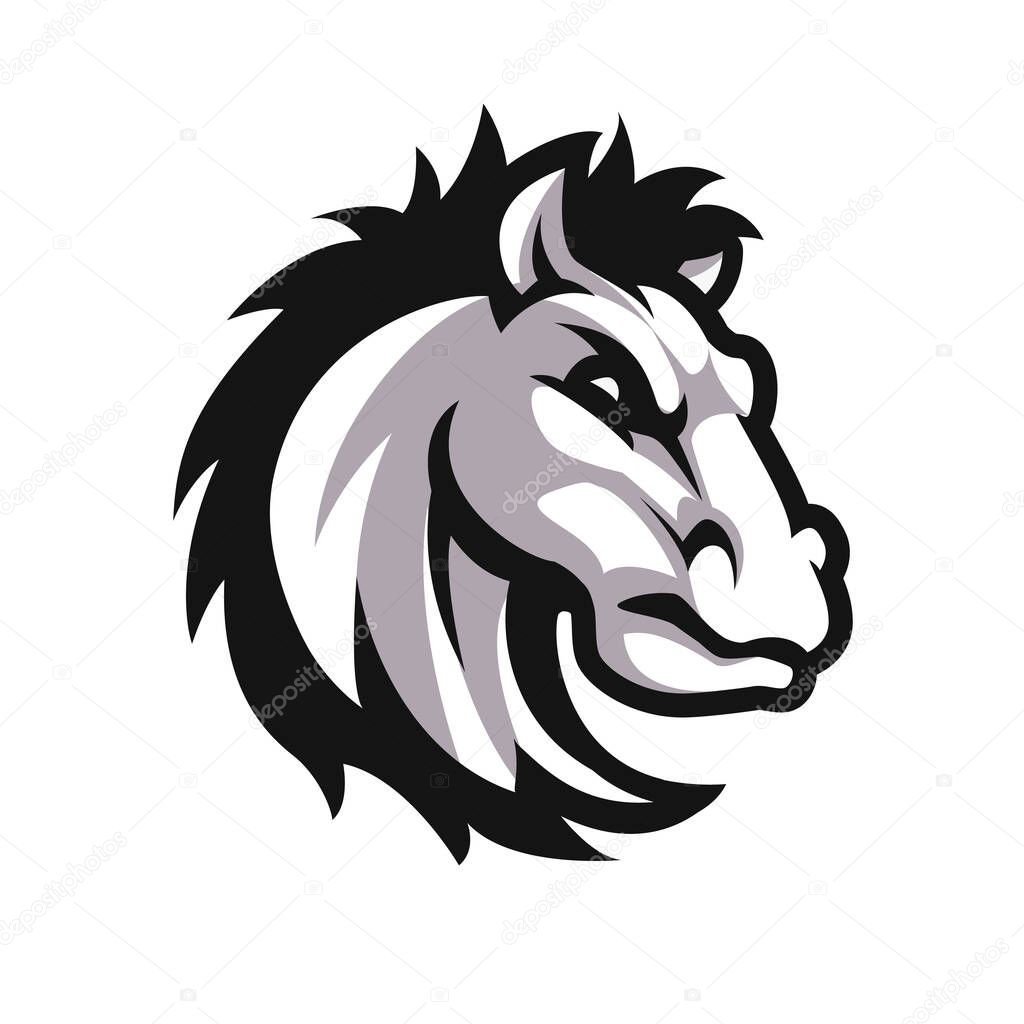 Head horse angry Mascot Esports Vector Illustration