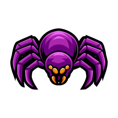 Örümcek maskotu logosu tasarımı çizimi