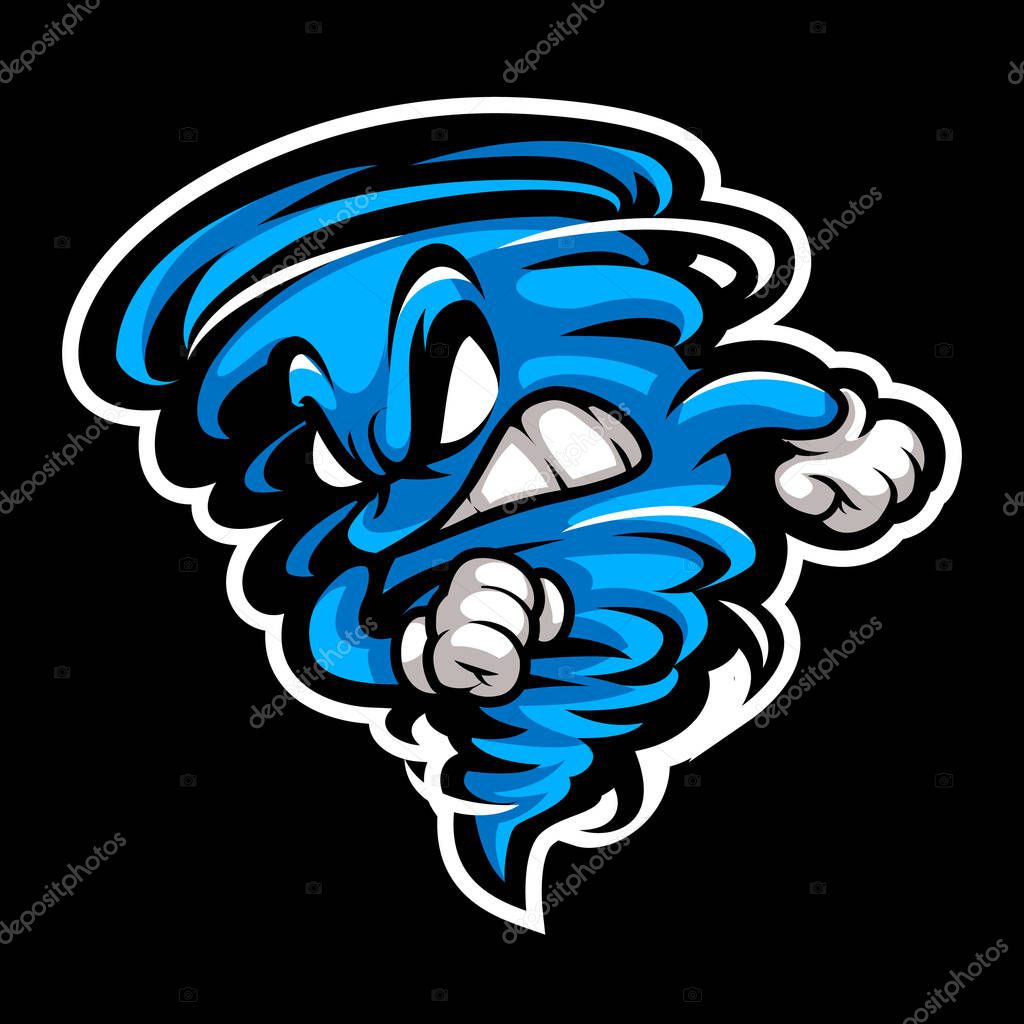 Tornado mascot logo design vector with modern illustration concept style for badge