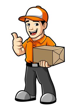 Kurye çizgi film karakteri maskotu tasarımı