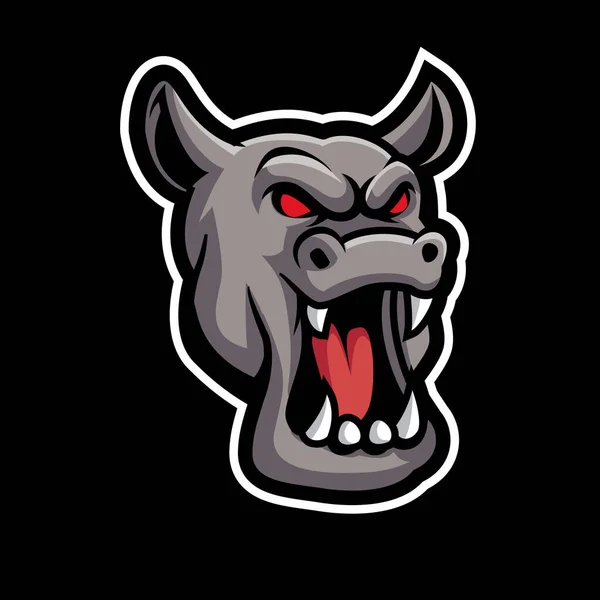 Kopf Nashorn Maskottchen Logo Vektor Illustration — Stockvektor