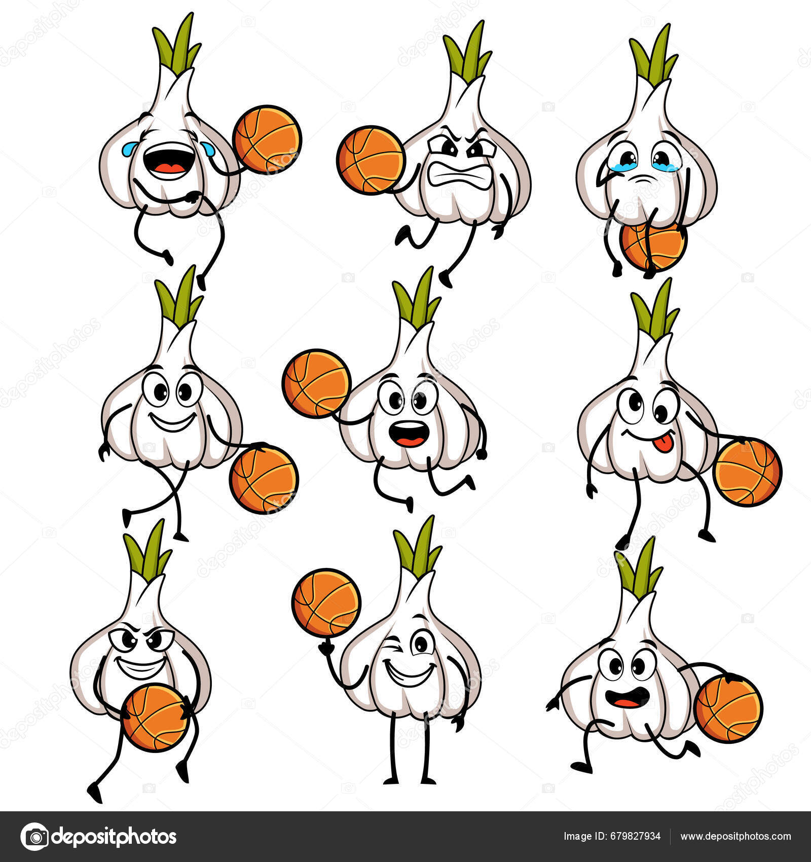 Onion Basketball Set Cartoon Vector Stock Vector by ©Ilhustrator2021