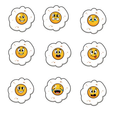 Kızarmış yumurta çizgi film vektör ifadesi