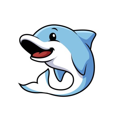 Şirin, mutlu bir yunusun vektör çizimi