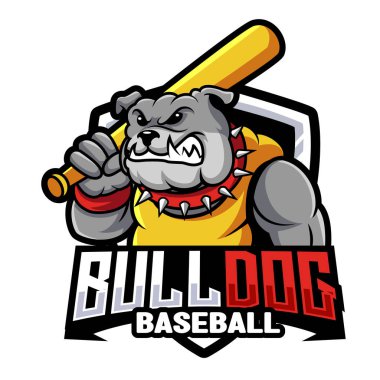 Bulldog beyzbol maskotu logosu çizimi