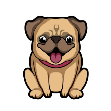 Büyüleyici Sevimli Kawaii Pug Maskotu