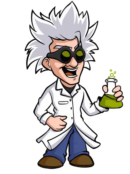 Profesör maskot çizgi film vektör çizimi