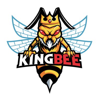 E-spor oyun maskotu logosu için eşekarısı kralı logosu