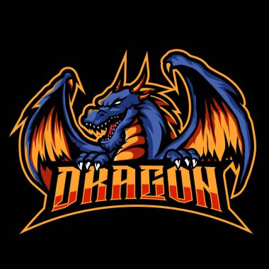 Dragon esport maskot logosu tasarımı