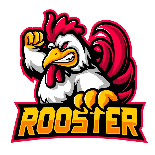 Horoz sinirli esport maskot logosu tasarımı