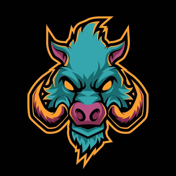 Kızgın yaban domuzu maskotunun vektörü