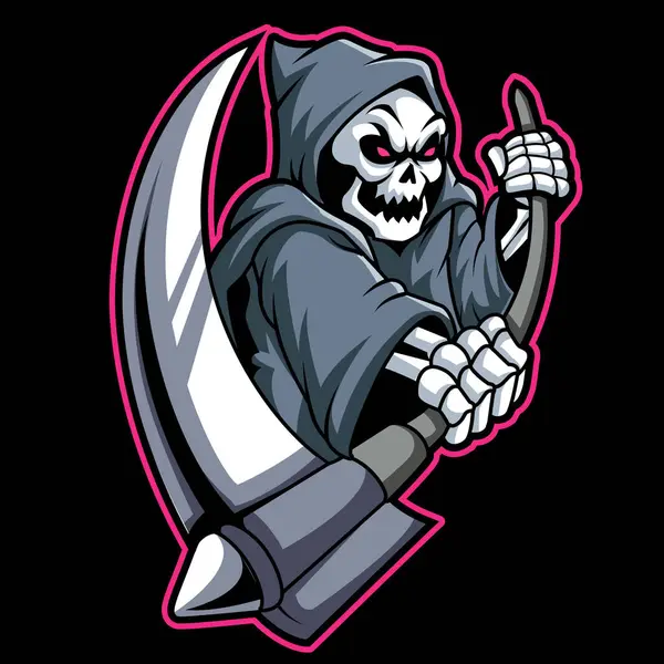 Azrail maskotu esport logosu tasarımı.