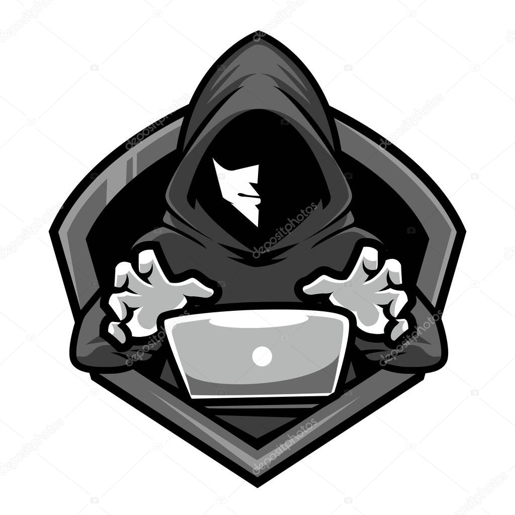 Hacker mascot for sports and esports logo