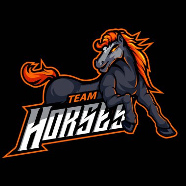 at maskotu logo vektör tasarımı modern illüstrasyon biçimi