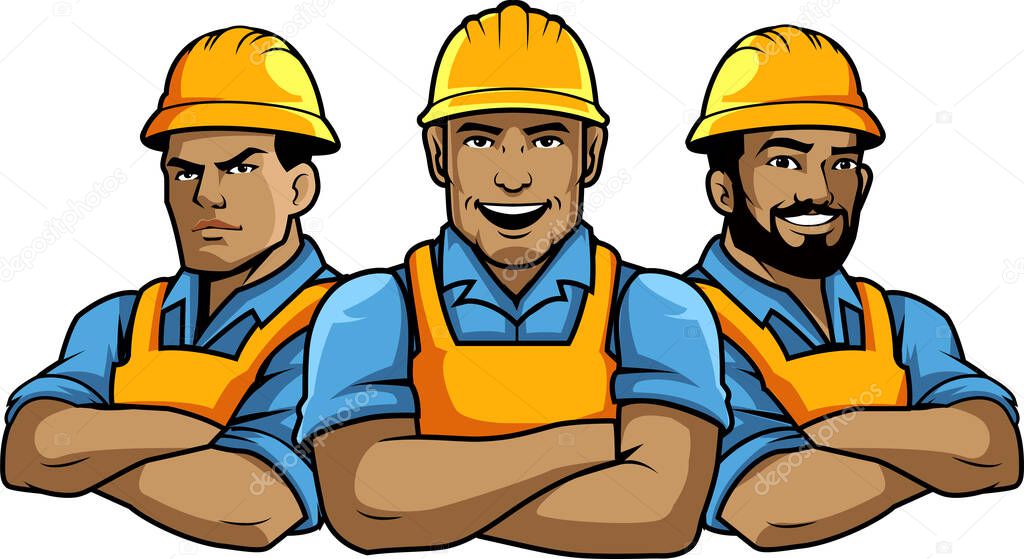 BUILDER CONTRACTOR MASCOT LOGO TEMPLATE