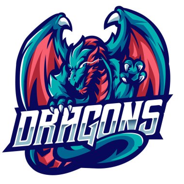 Dragon esport maskot logosu tasarımı