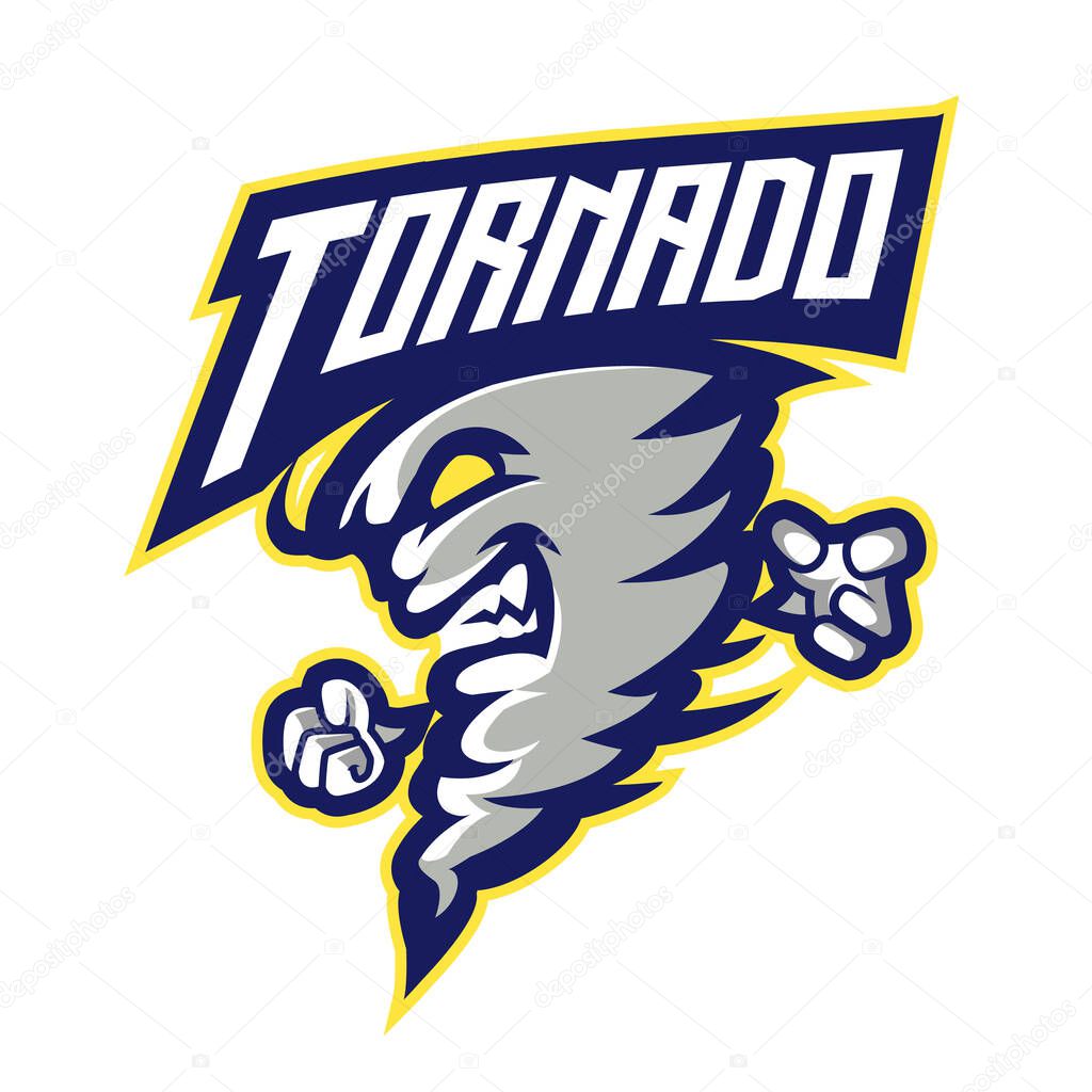 Tornado mascot logo design vector with modern illustration concept style for badge