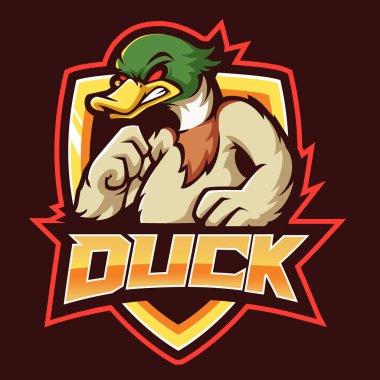 Ördek ANGRY maskot logosu