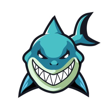 Köpekbalığı maskotu. E-Spor Logosu. Köpekbalığı Saldırısı.
