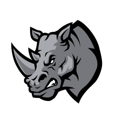 Kızgın gergedan spor vektör logosu izole edildi