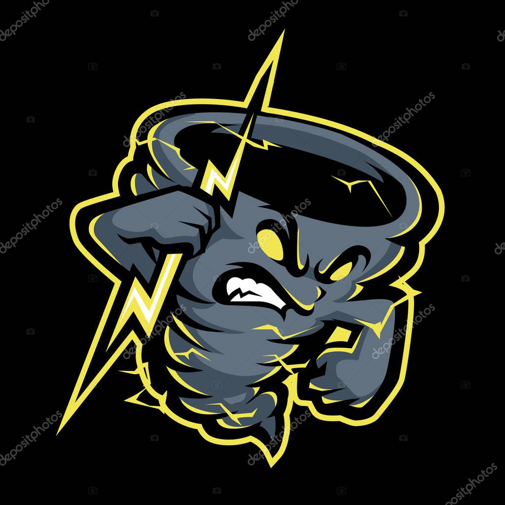 Tornado storm mascot logo concept design