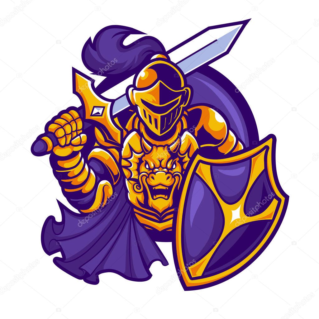 Medieval Knight Modern Logo Design