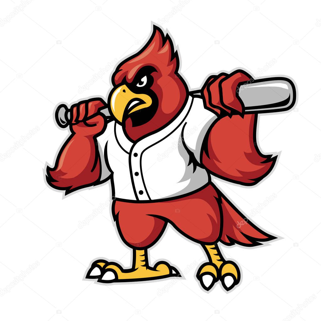 Angry Cardinal Baseball Team Mascot