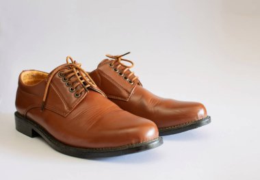 Erkek derisi ayakkabılar, kahverengi, beyaz