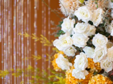 Beyaz Çiçek Kristal Bokeh Arkaplan Çiçeğine Odaklanıyor Kopyalama alanı hariç