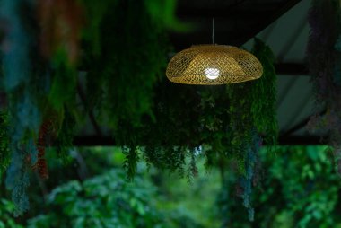 Fenerler, arka planda metal peynir çatılı ve sallanan bitkilerle sarıda örülmüş bambudan yapılır..