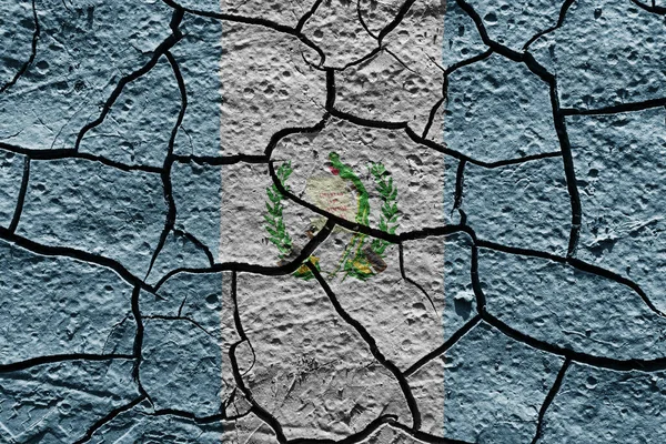 Guatemala Flag Mud Texture Dry Crack Ground — Stock Photo, Image