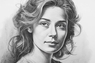 Genç kadın portresi. Eski tarz resim