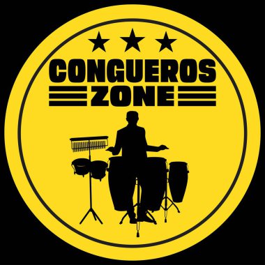 Warning Instrumentalist Congueros Zone Musician Instrument Music Player Instrumentalist Sign Graphic Design. clipart