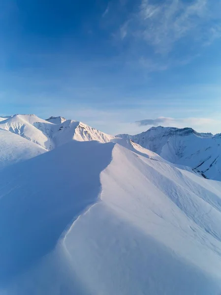 Aérien Pentes Enneigées Pleines Poudre Pour Freeride Station Ski Lever — Photo