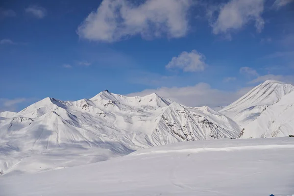 Aérea Pistas Montaña Nevadas Llenas Polvo Para Freeride Estación Esquí — Foto de Stock
