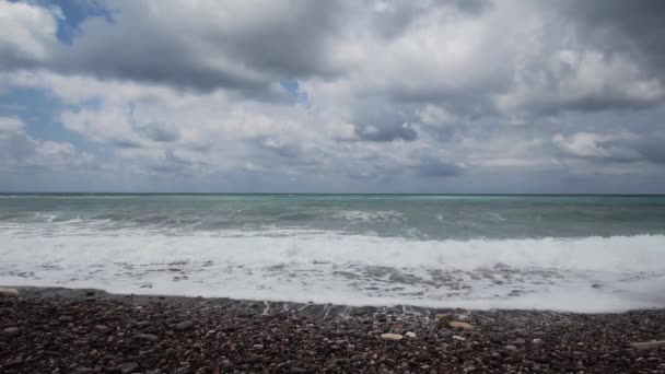 Gorgeous View Sea Waves Surge Break Rocky Shoreline Ocean Waves — Stock video